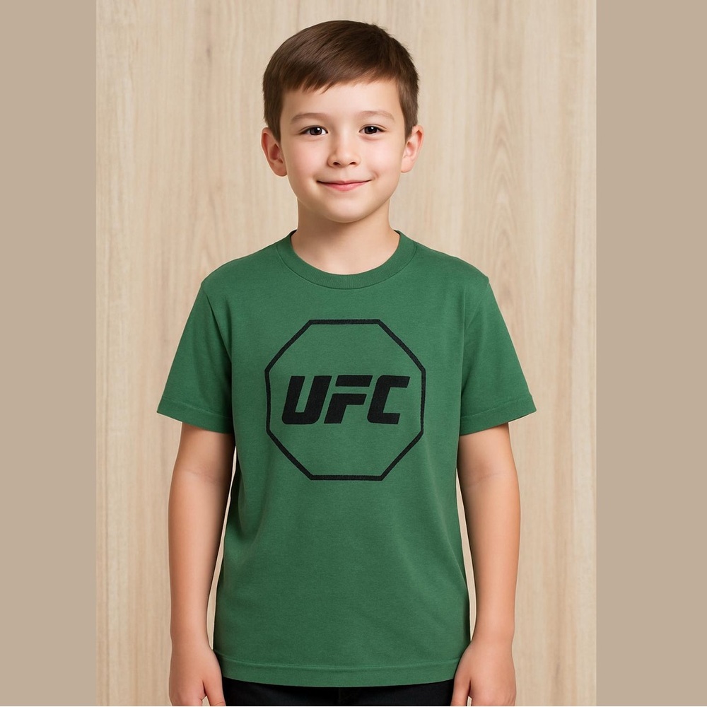 NWT UFC Youth Octagon Short Sleeve Tee - Large - Forest Green